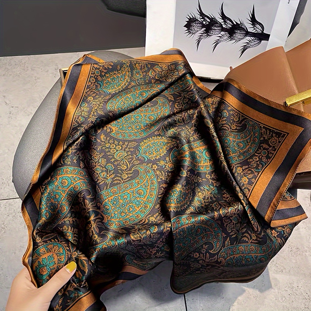 Scarf Silk Square - Fashionable Imitation Silk Scarf Set With