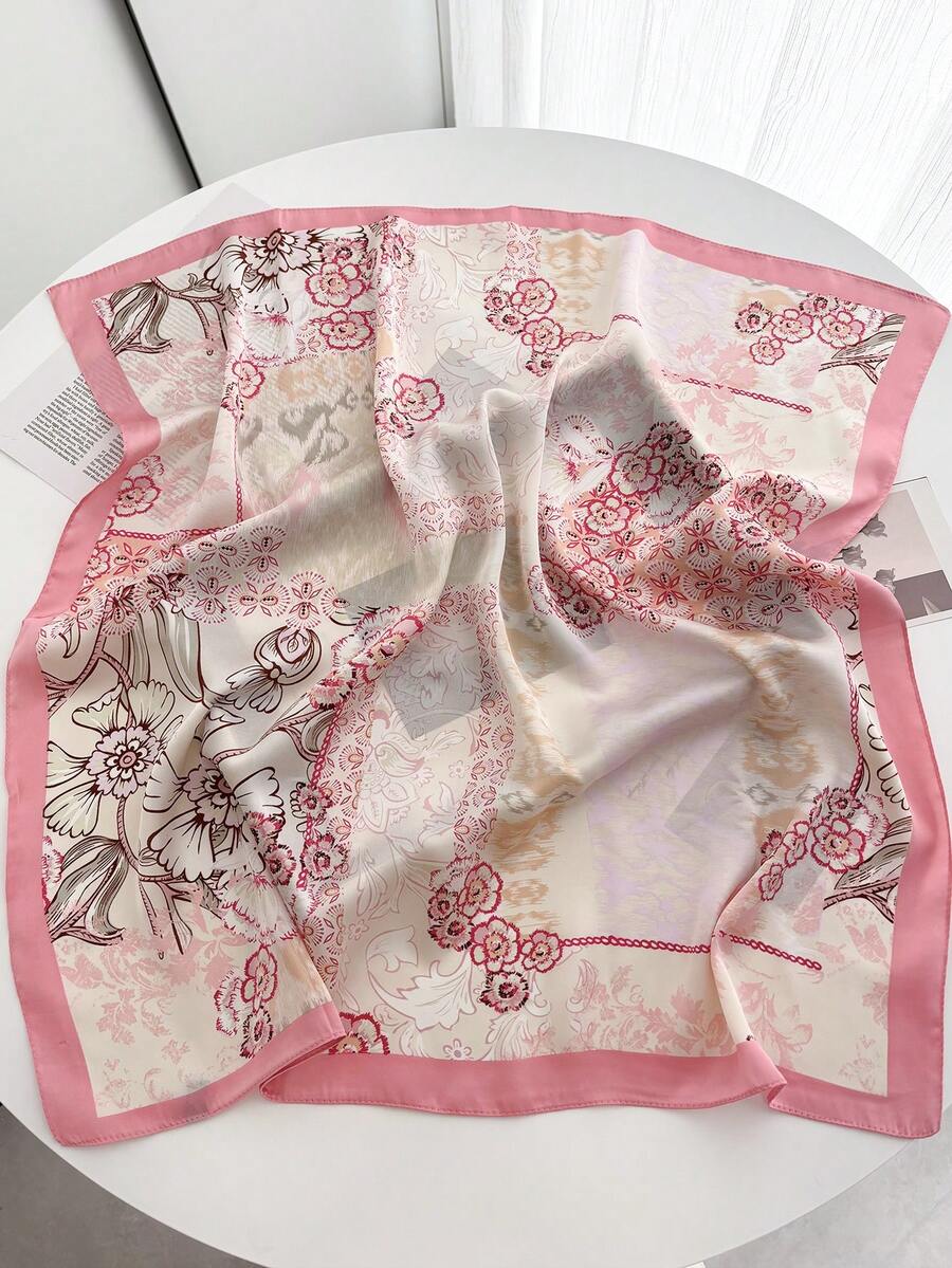 Scarf Silk Square - 1pc Women's Elegant Retro Fashion Printed