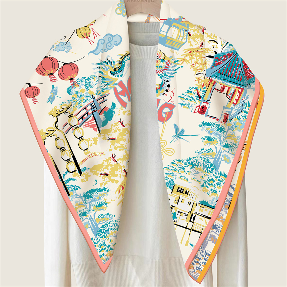 90CMTwill Silk Scarf Women Dou - đánh giá và giá Face Scarf Mask