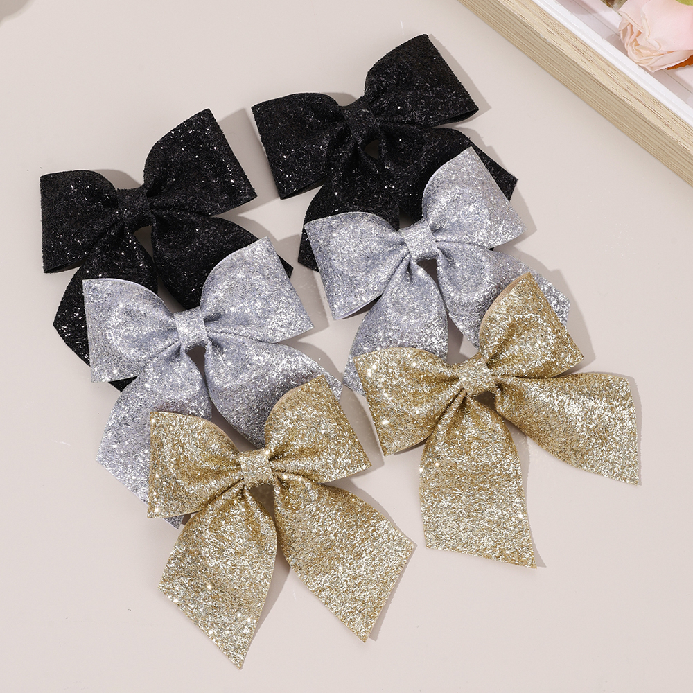 6Pcs Sparkling Bow Hair Clips  - đánh giá và giá Tie Clip Silver