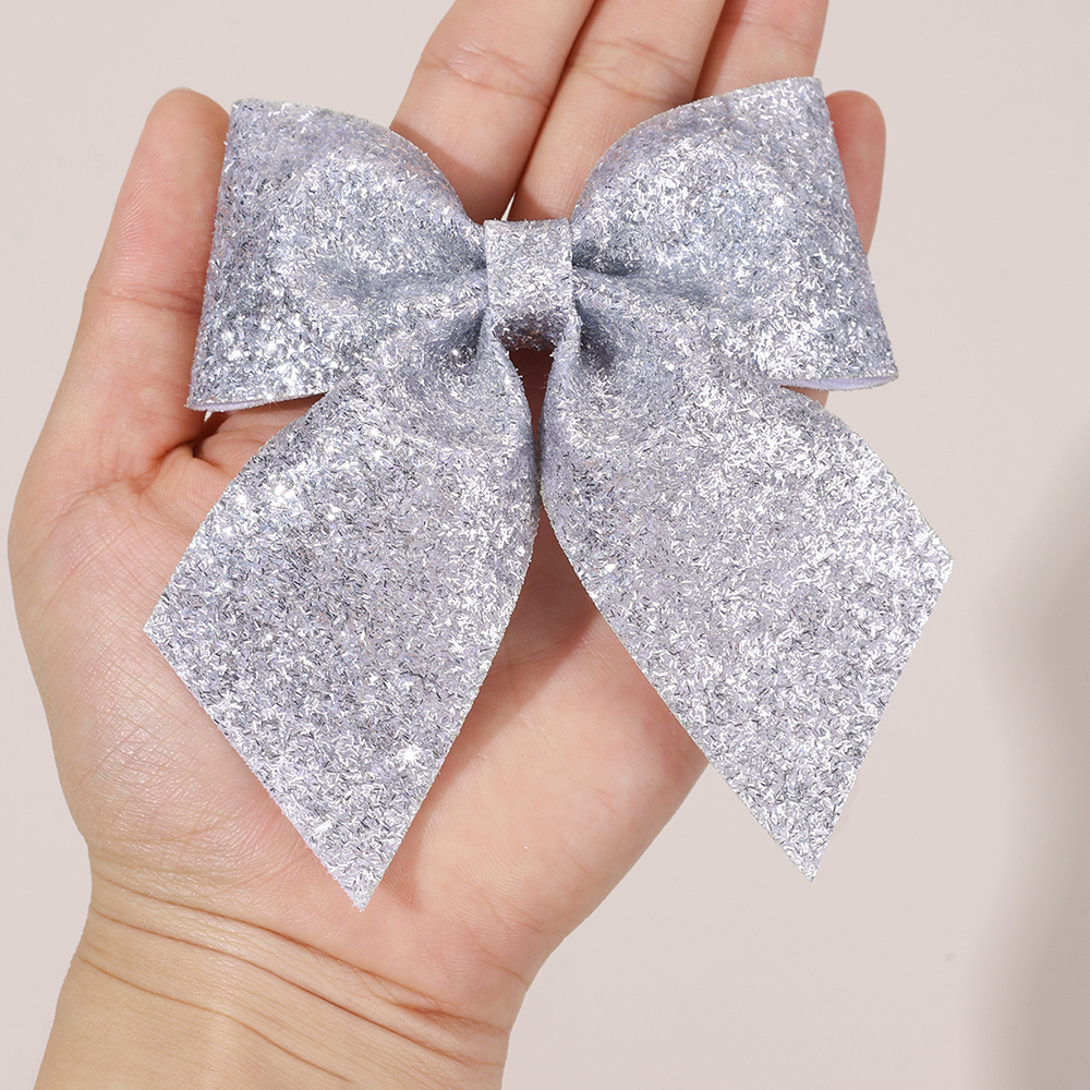 6Pcs Sparkling Bow Hair Clips  - đánh giá và giá Tie Clip Silver