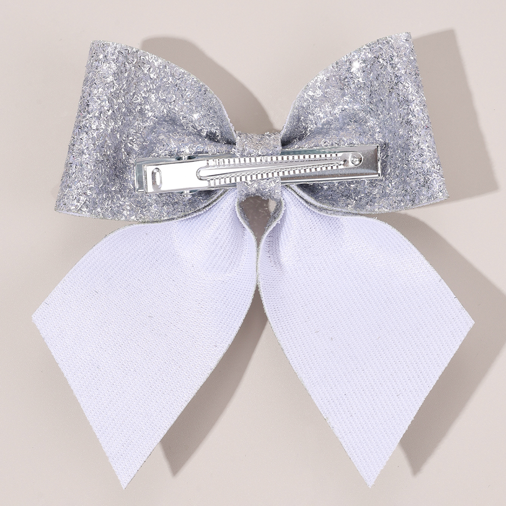 6Pcs Sparkling Bow Hair Clips  - đánh giá và giá Tie Clip Silver