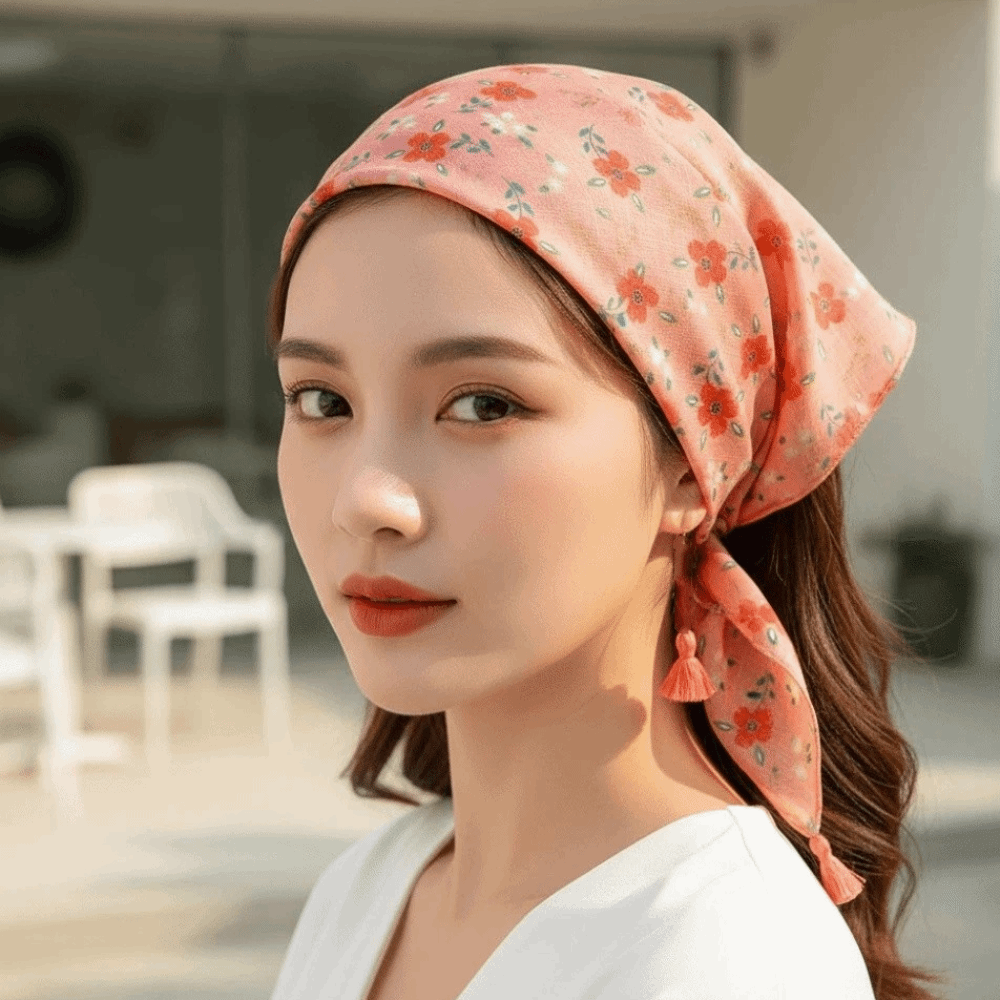 Neck Wrap Cotton-Linen Square  - đánh giá và giá Bandana Cotton
