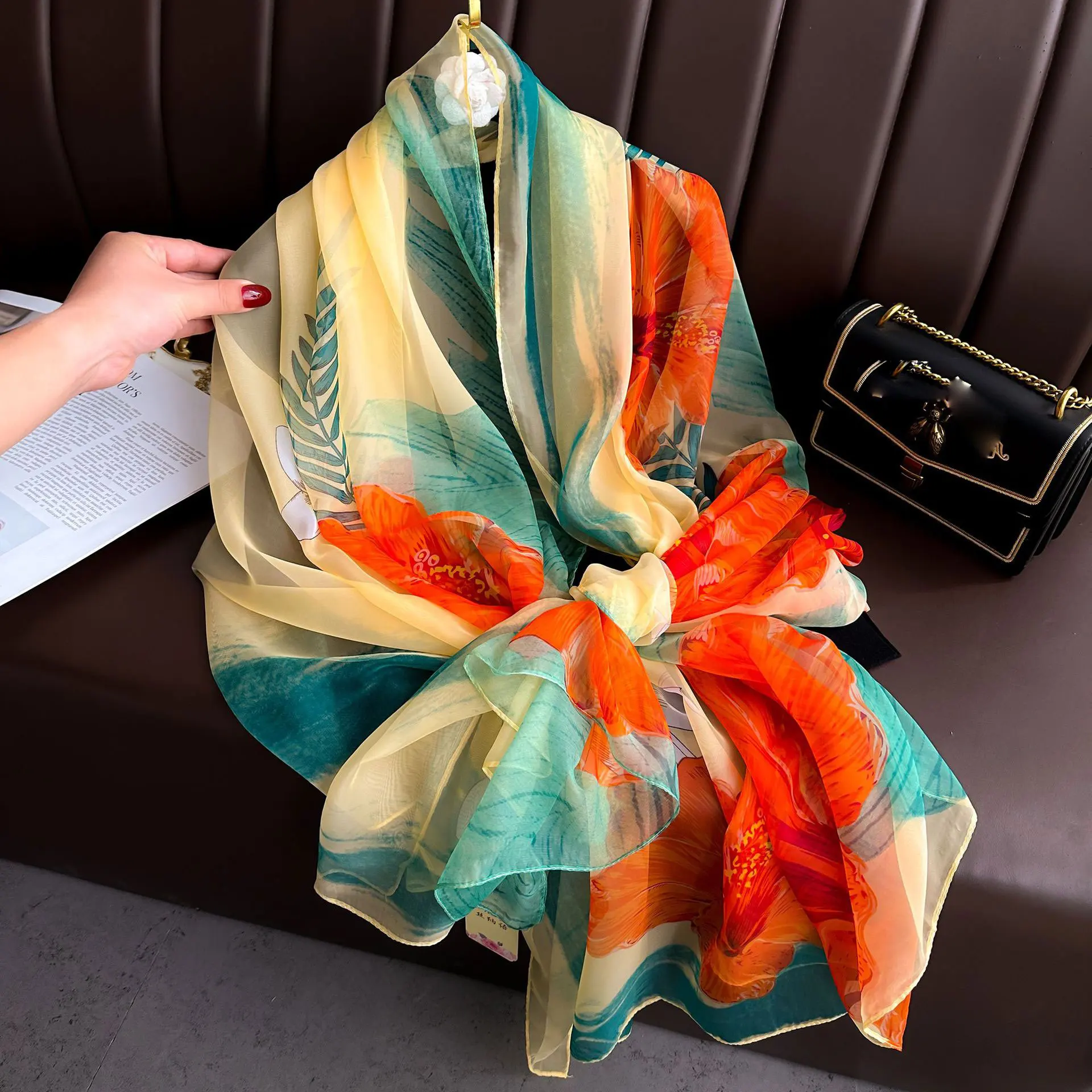Silk Scarf Fashion Design Neck - đánh giá và giá Pashmina Wrap Large