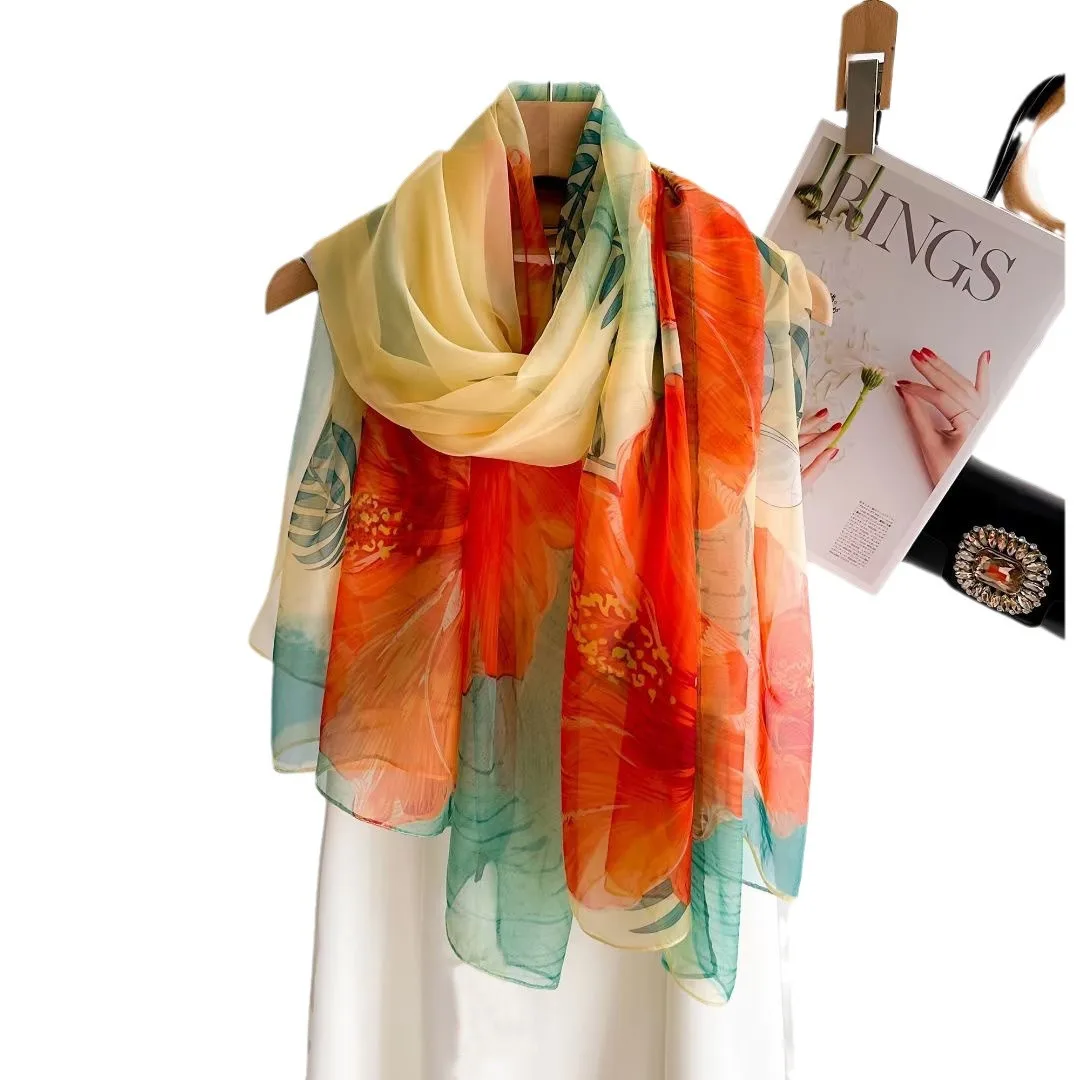 Silk Scarf Fashion Design Neck - đánh giá và giá Pashmina Wrap Large
