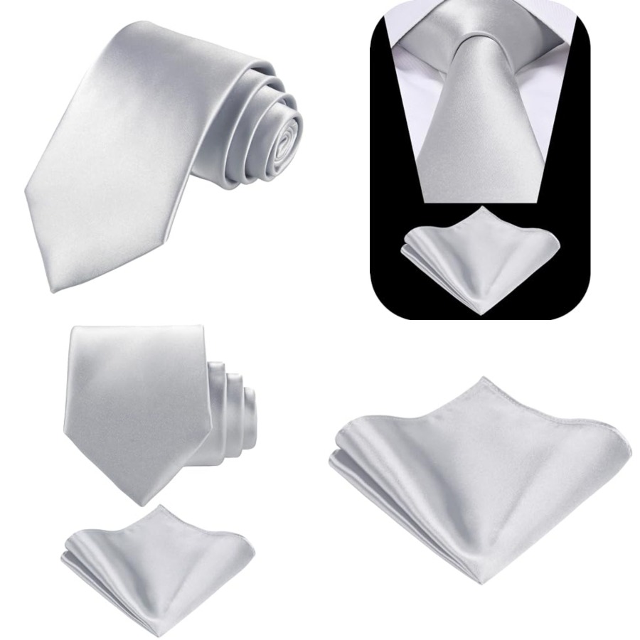 Solid Satin Woven dyed Color F - đánh giá và giá Pocket Square Set