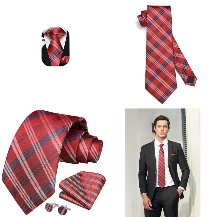 Mens Ties Set Stripe Plaid Tie - đánh giá và giá Silk Tie Striped