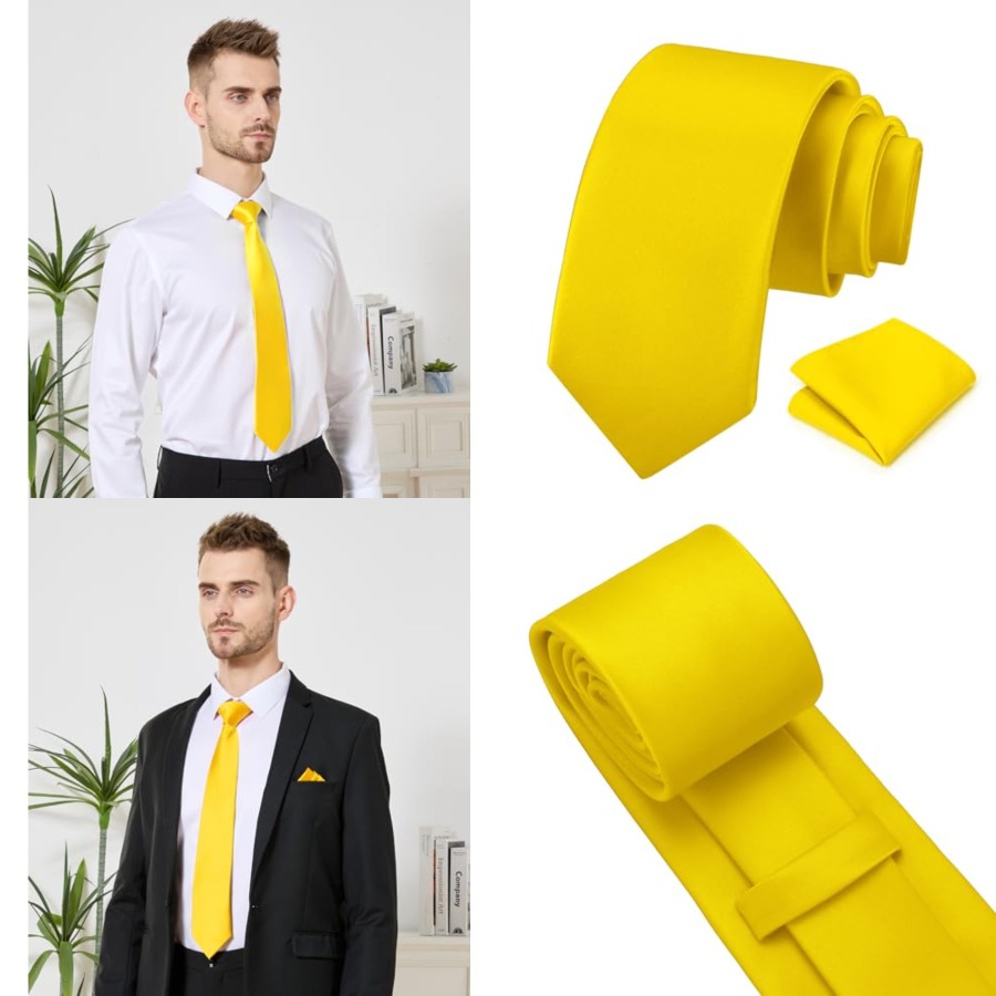 Men's Tie Set Solid Pure Color - đánh giá và giá Pocket Square Set