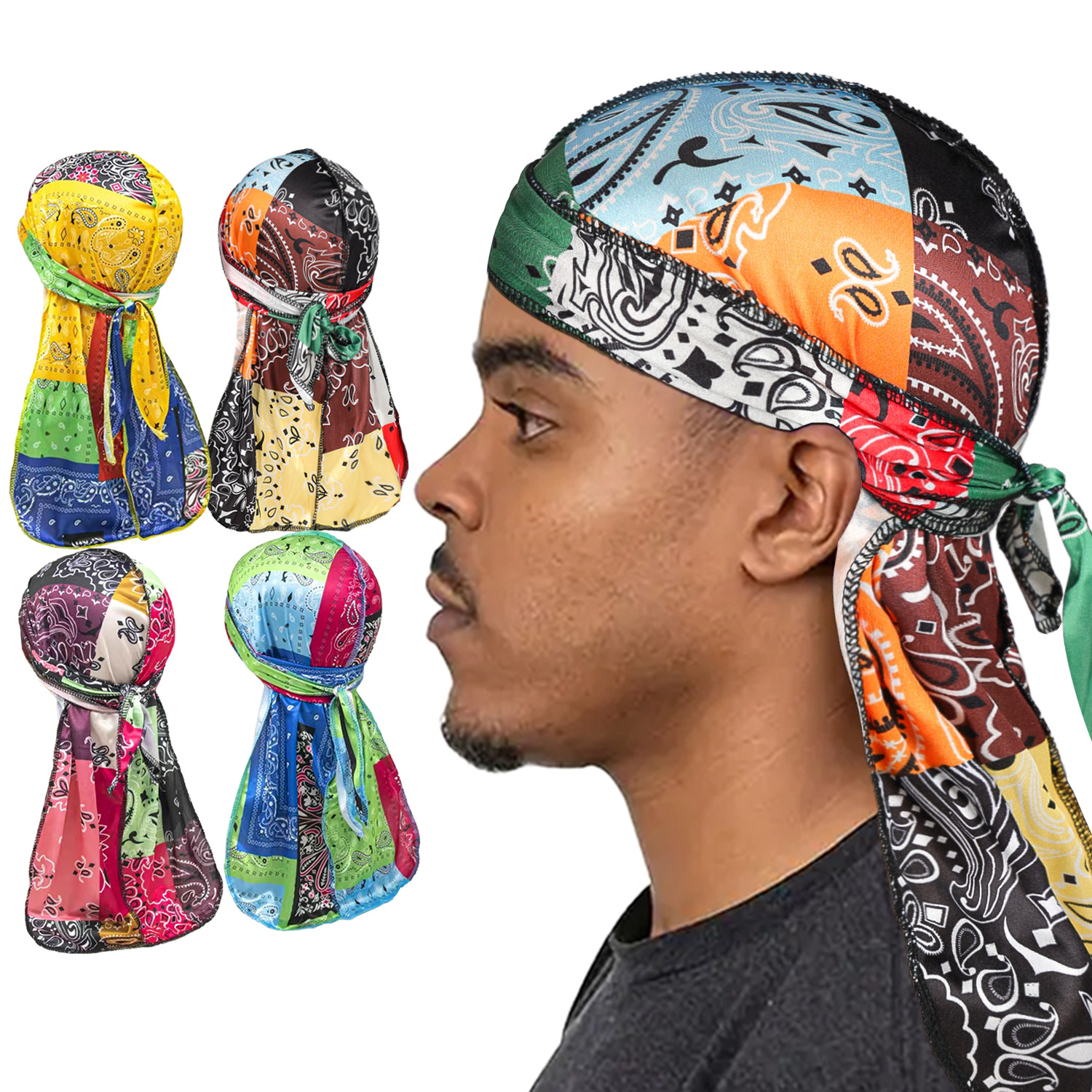 Paisley Printing Silky Durags  - đánh giá và giá Bandana Doo Rag