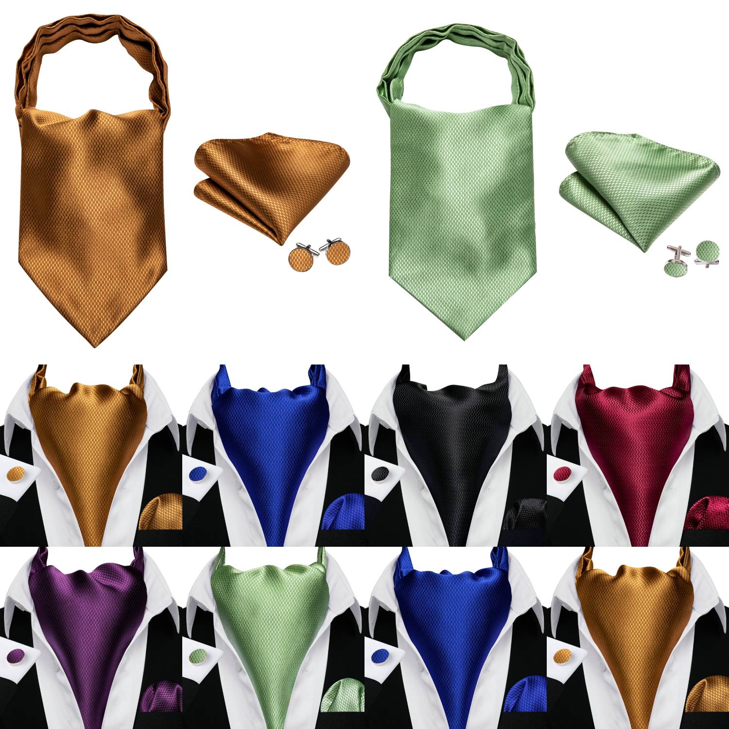 Barry.Wang Men's Ascot Pocket  - đánh giá và giá Pocket Square Set