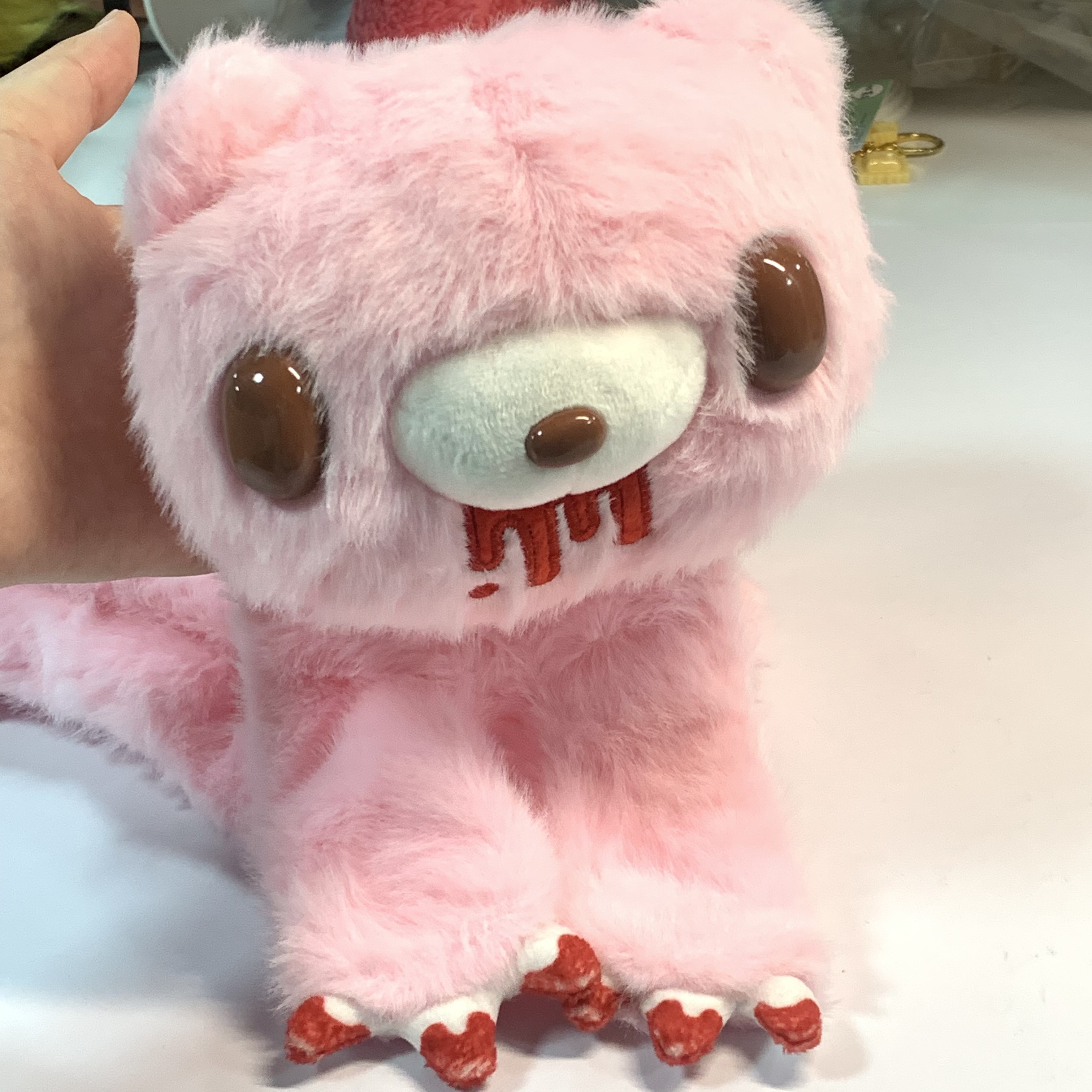 Pink Gloomy Bear plush scarf.  - đánh giá và giá Face Scarf Mask