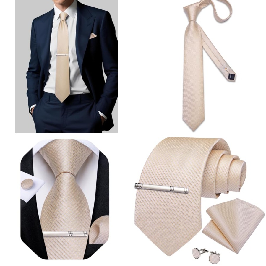 Plaid Ties for Men Silk Checke - đánh giá và giá Pocket Square Set