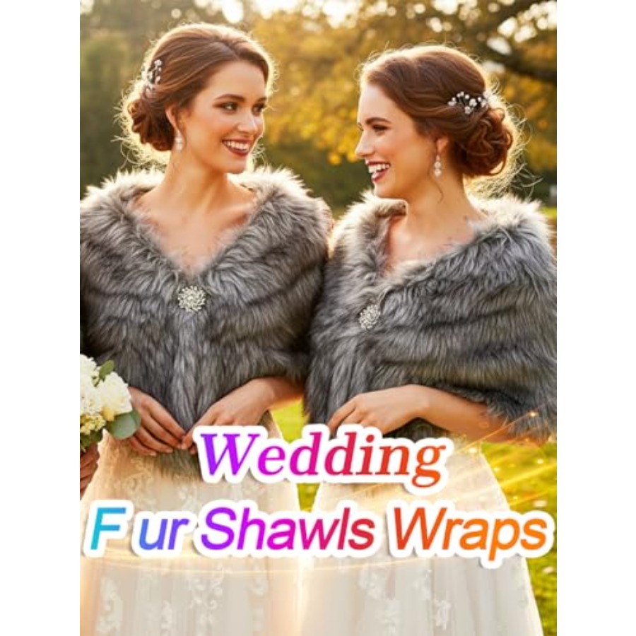 Aukmla Women's Wedding Fur Wra - đánh giá và giá Stole Wedding Shawl