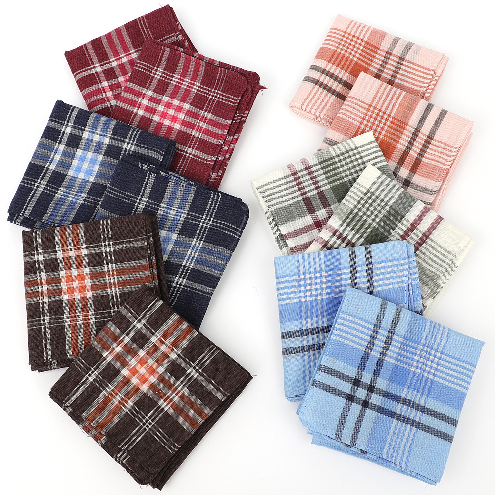 6pcs Men's Mixed Color Plaid S - đánh giá và giá Handkerchief Cotton Men