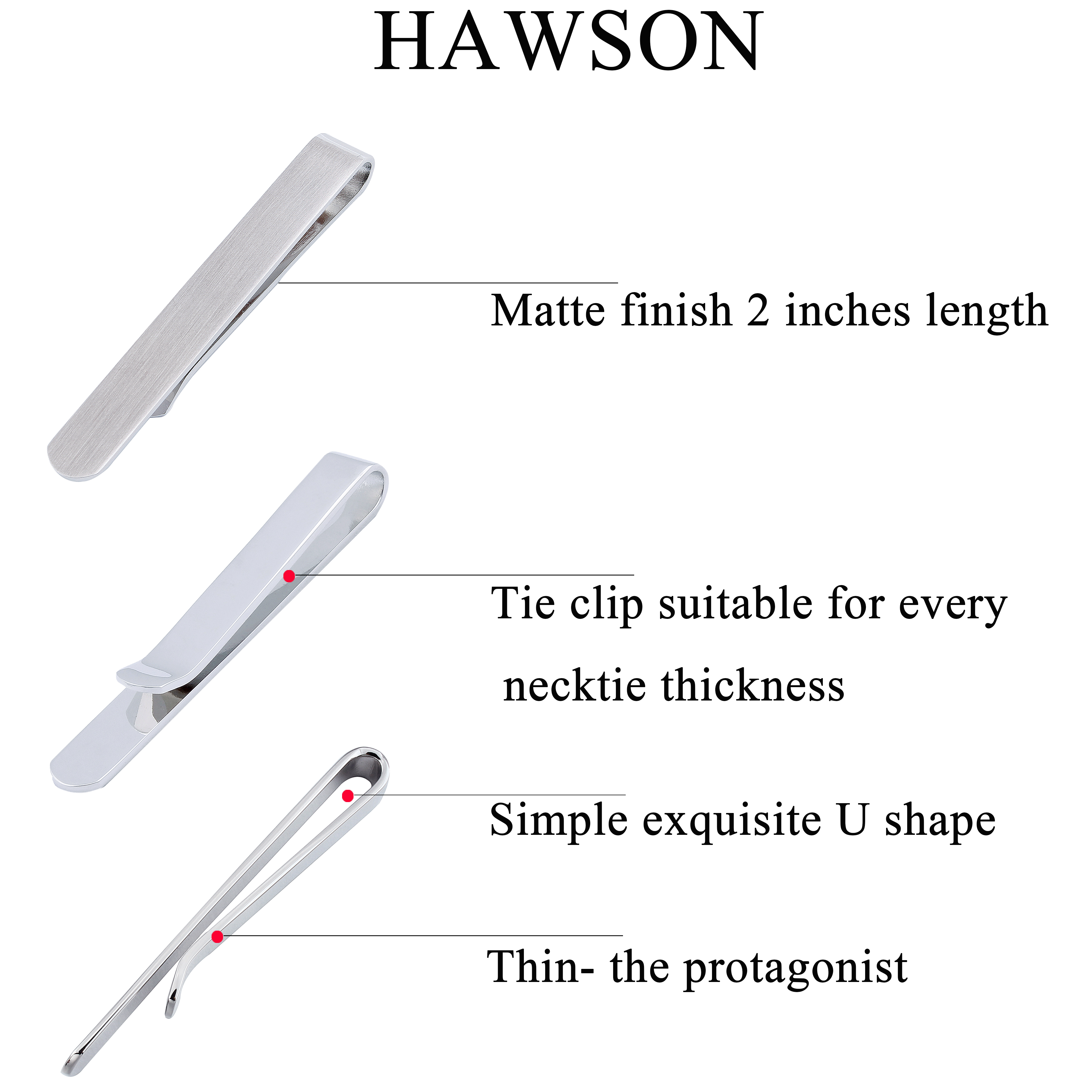 HAWSON 4pcs Skinny Tie Clip fo - đánh giá và giá Tie Bar Set Gift