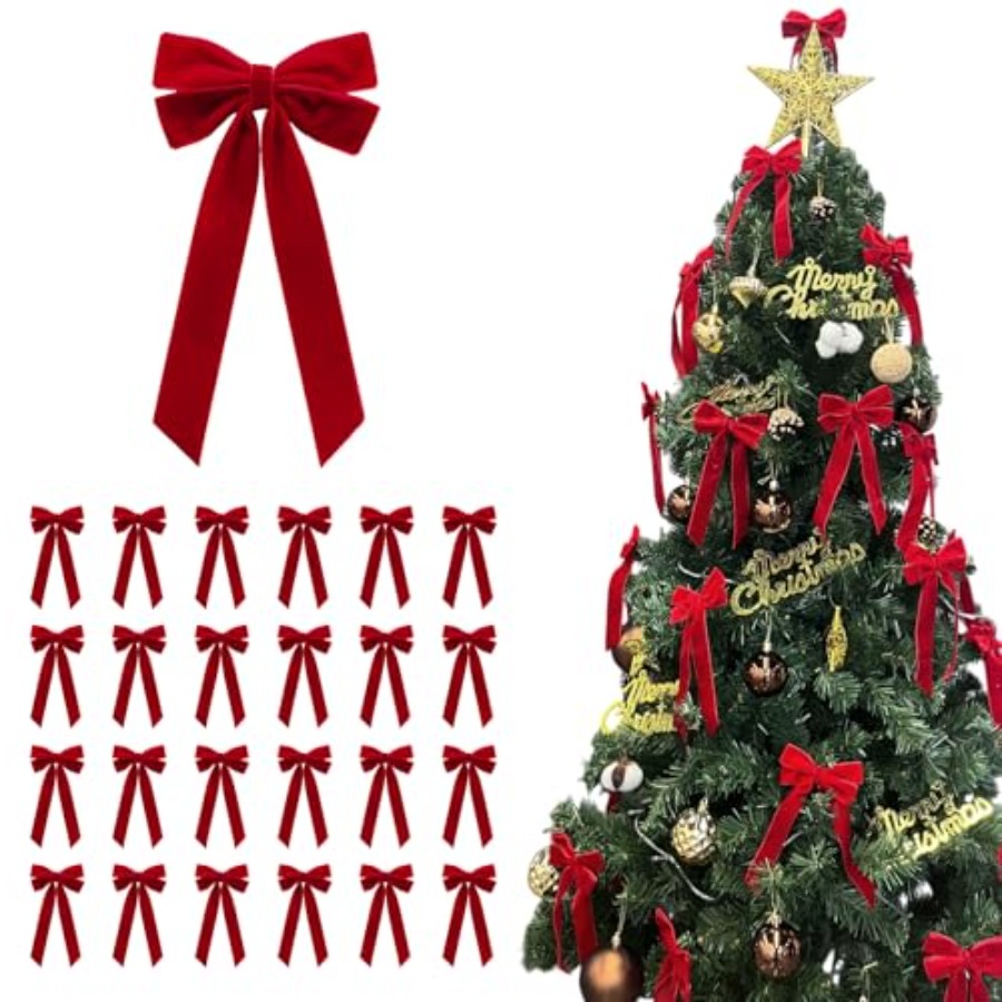 25Pcs Red Velvet Bows for Chri - đánh giá và giá Bow Tie Pre Tied
