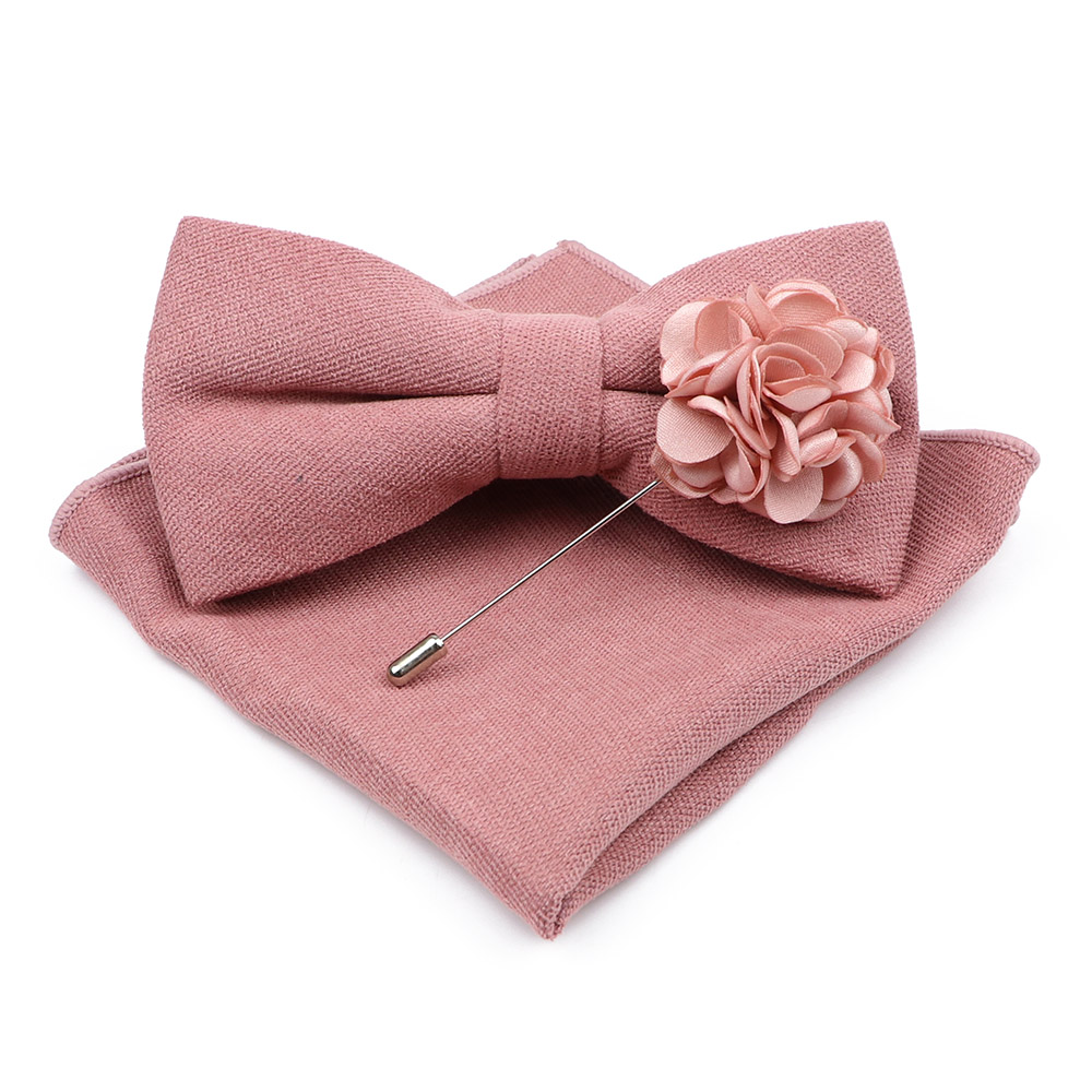Mens Solid Color Cotton Bowtie - đánh giá và giá Handkerchief Cotton Men