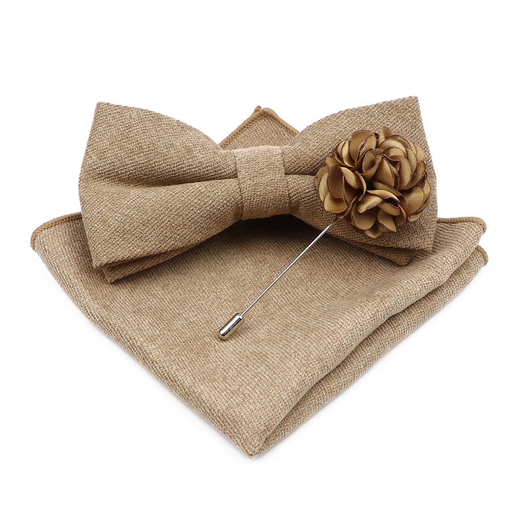 Mens Solid Color Cotton Bowtie - đánh giá và giá Handkerchief Cotton Men