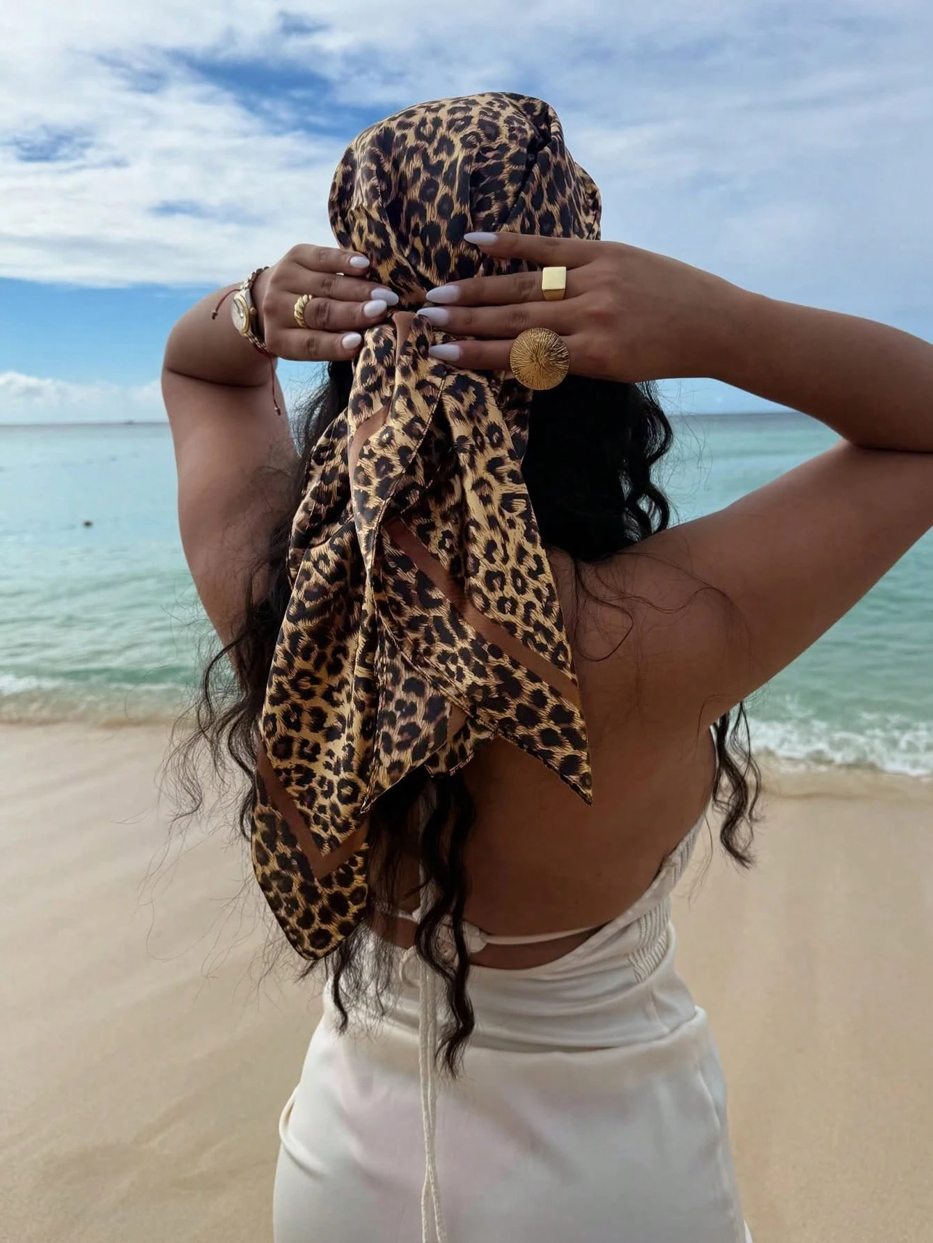 90cm Leopard Print Neckerchief - đánh giá và giá Face Scarf Mask