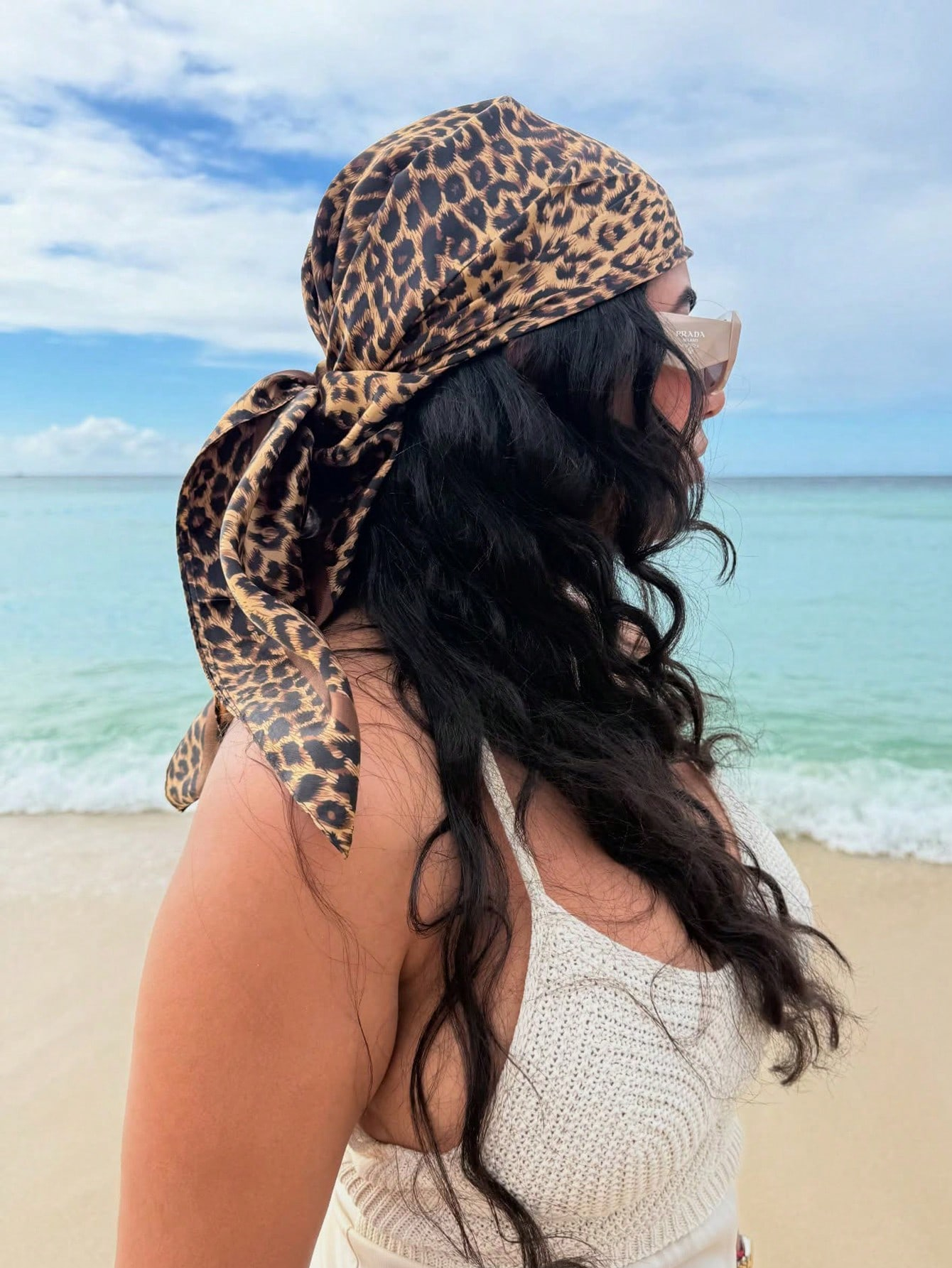 90cm Leopard Print Neckerchief - đánh giá và giá Face Scarf Mask