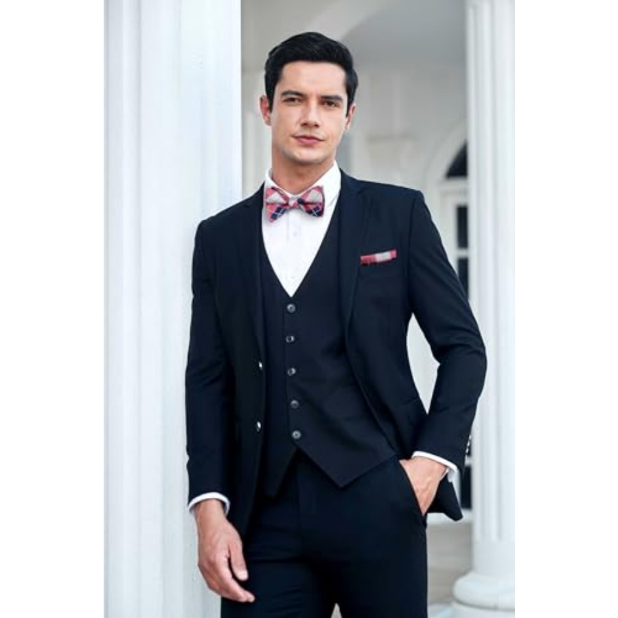 Bow Ties for Men Check Plaid S - đánh giá và giá Pocket Square Set