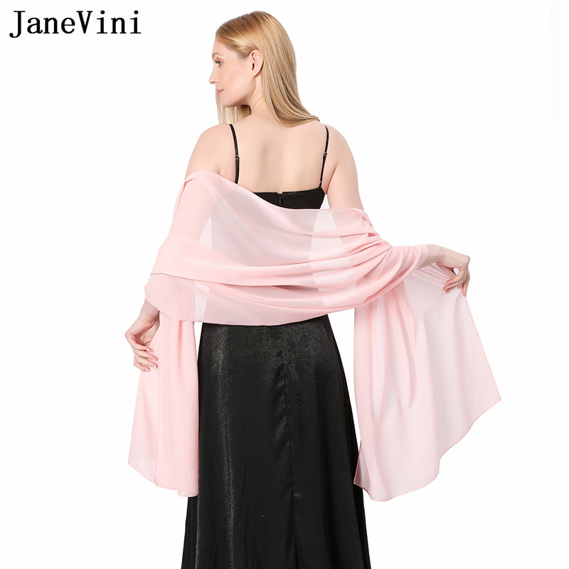JaneVini Elegant Pink Chiffon  - đánh giá và giá Stole Wedding Shawl