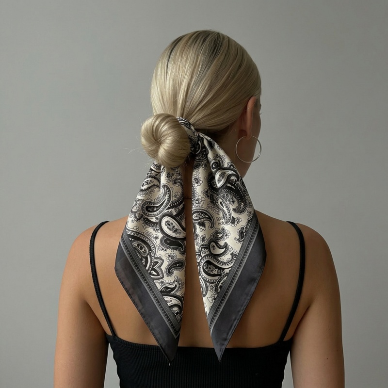 Luxury Satin Square Scarf Pais - đánh giá và giá Ascot Neck Scarf