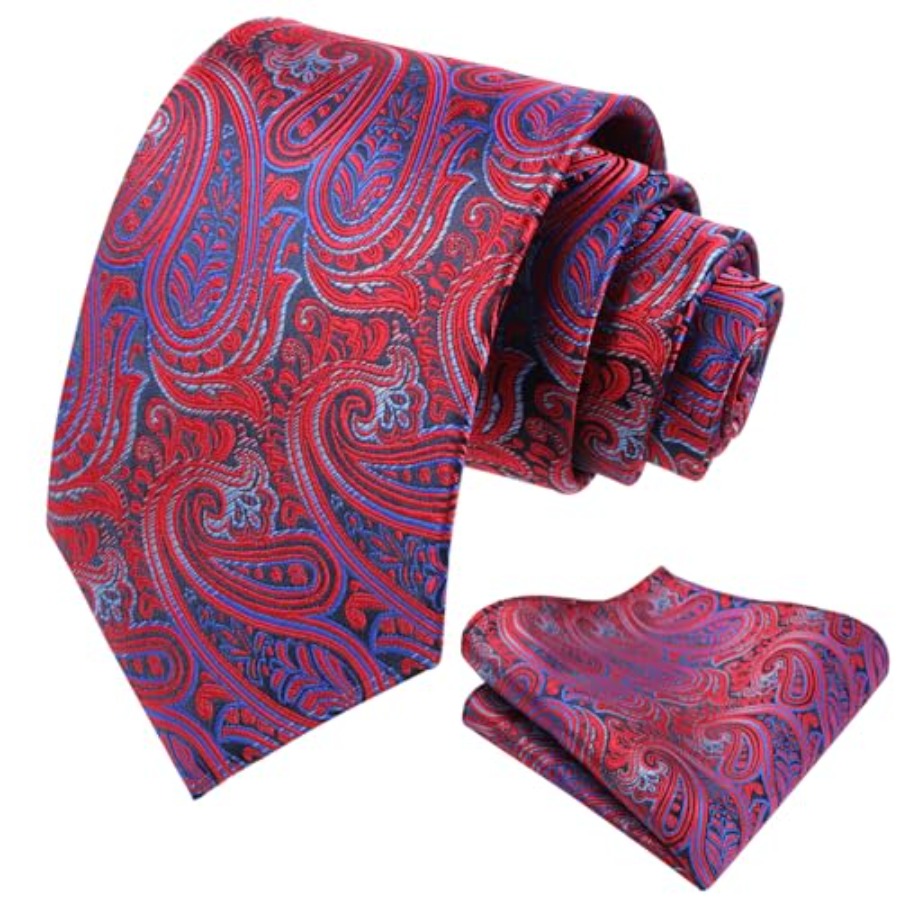 Mens Gradient Paisley Necktie  - đánh giá và giá Pocket Square Set