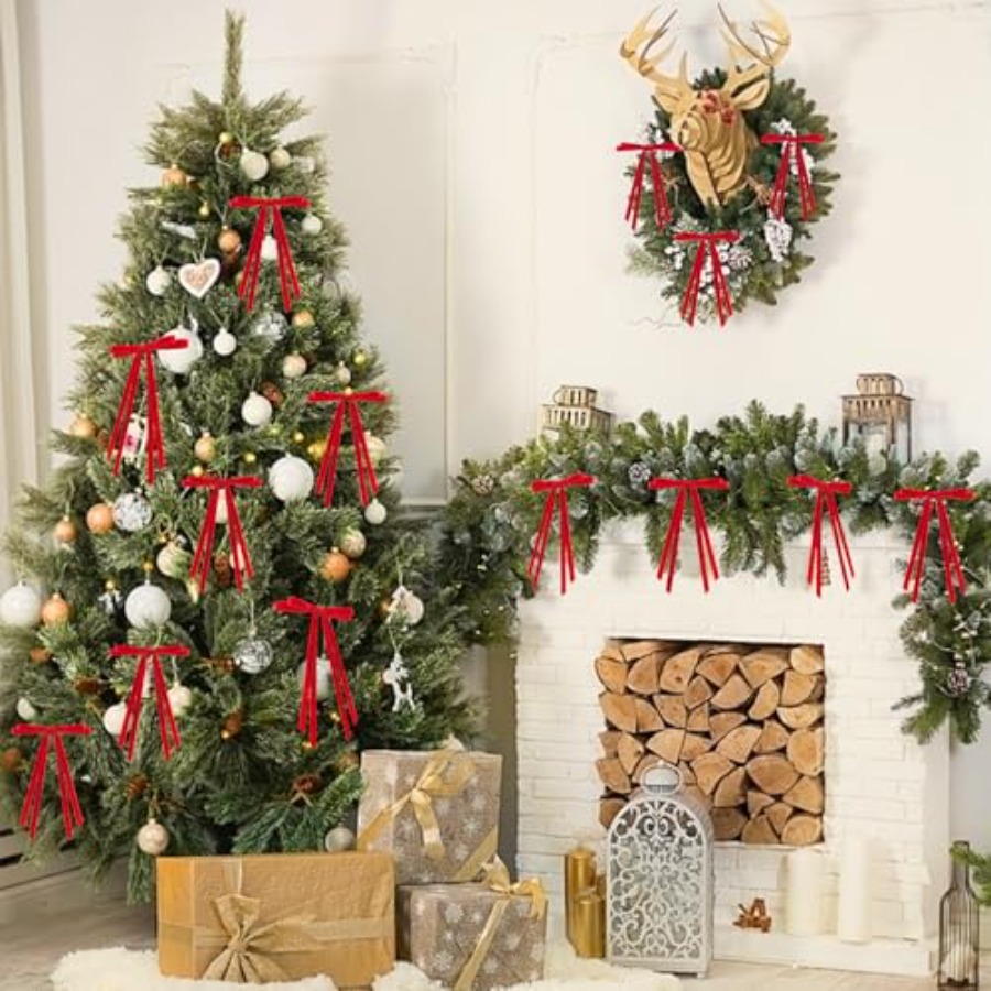 24 Pcs Christmas Bows for Tree - đánh giá và giá Bow Tie Pre Tied