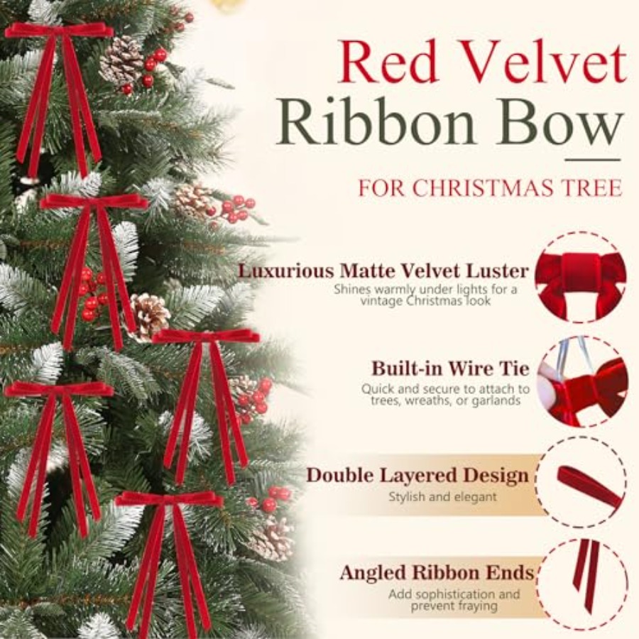 24 Pcs Christmas Bows for Tree - đánh giá và giá Bow Tie Pre Tied