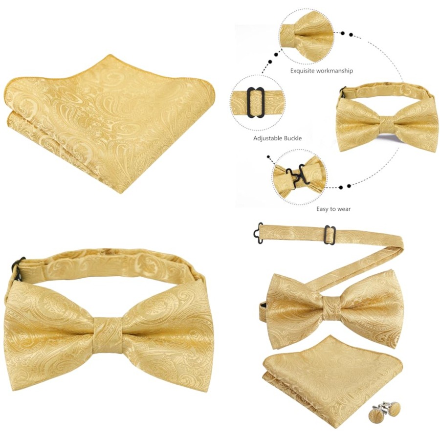 Mens Paisley Bow Tie, Pocket S - đánh giá và giá Pocket Square Set