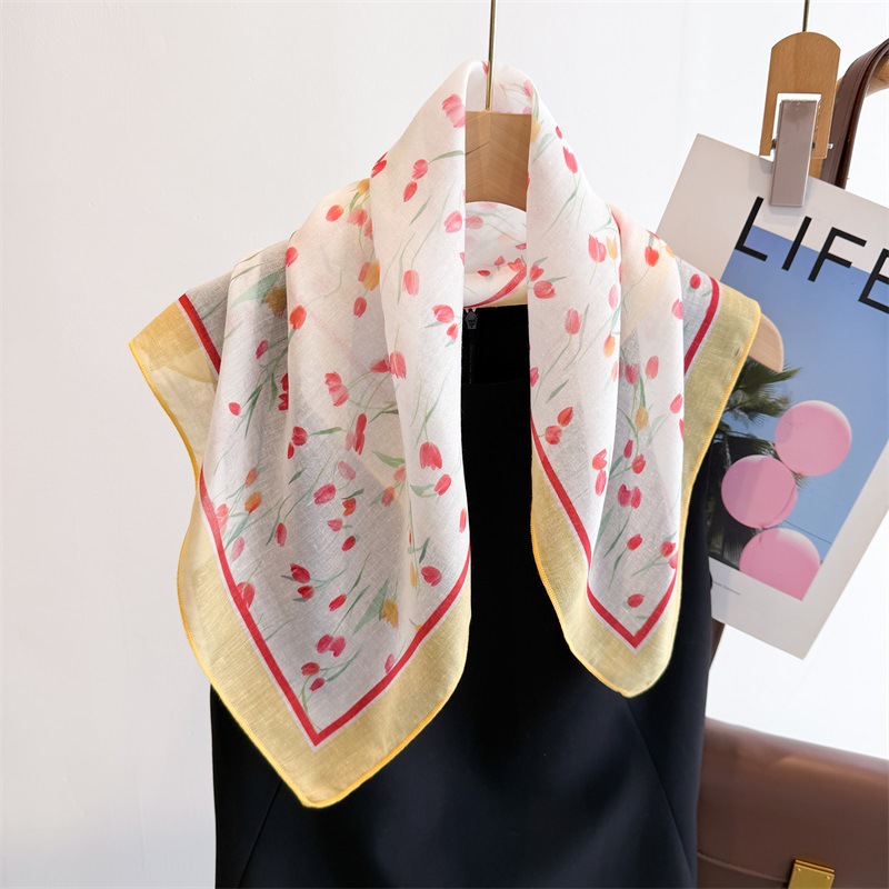 50cm Cotton Linen Square Scarf - đánh giá và giá Bandana Cotton