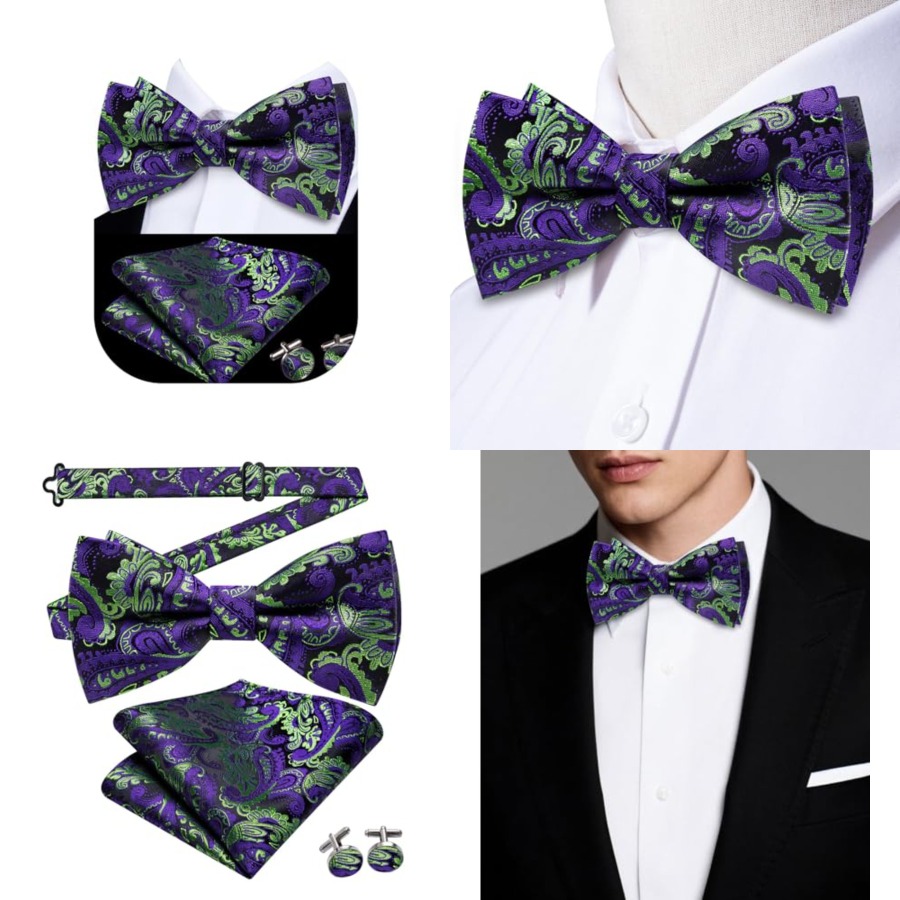 Mens Paisley Striped Bowtie Se - đánh giá và giá Silk Tie Striped