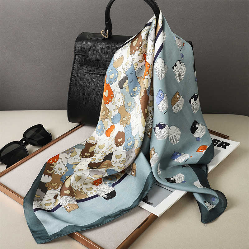 Luxury Silk Shawl Fat Cat Squa - đánh giá và giá Face Scarf Mask