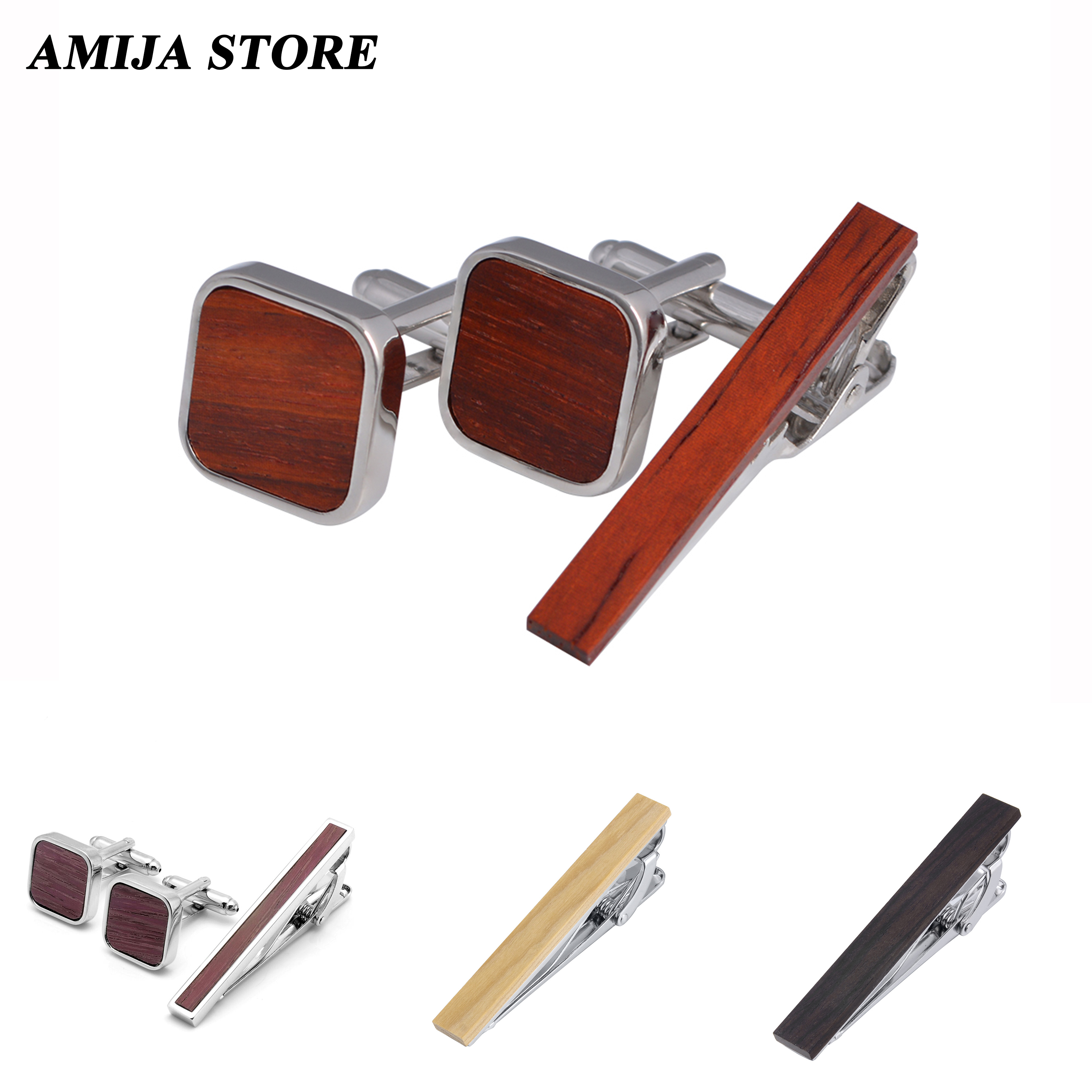 High Quality Wooden Cufflinks  - đánh giá và giá Tie Bar Set Gift