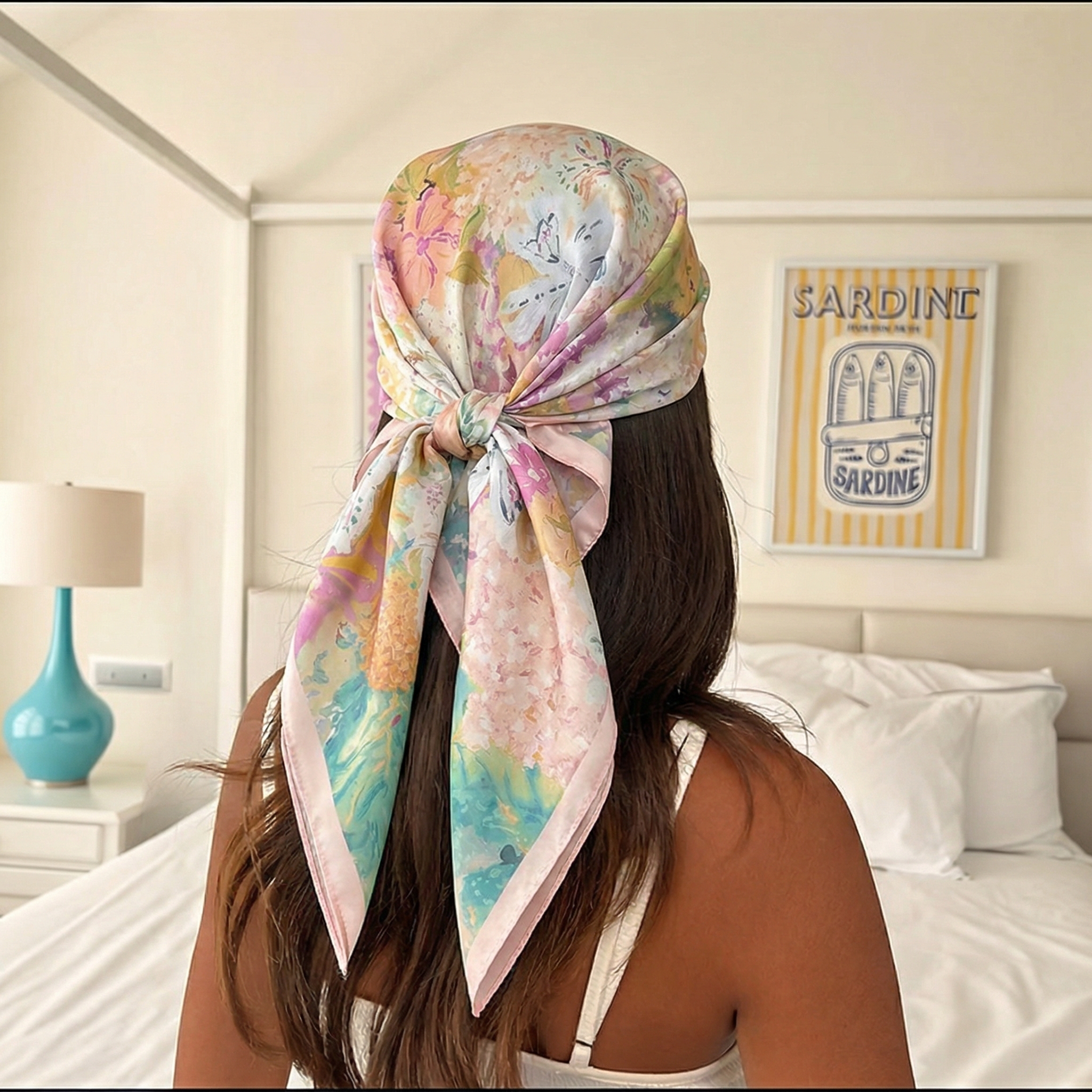 70*70cm Square Silk Scarf for  - đánh giá và giá Ascot Neck Scarf