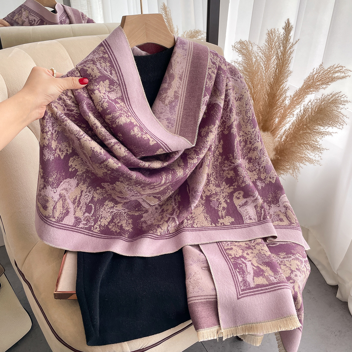 Luxury Winter Cashmere Scarf W - đánh giá và giá Woven Scarf Blanket