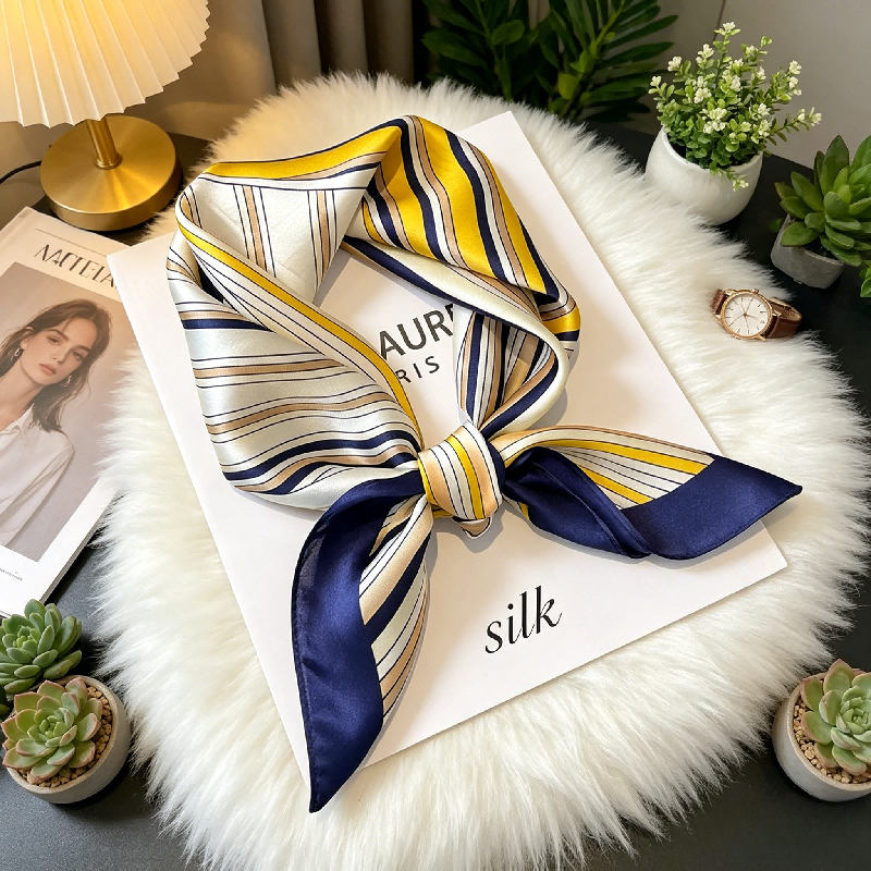 Korean Version Striped Splicin - đánh giá và giá Silk Tie Striped