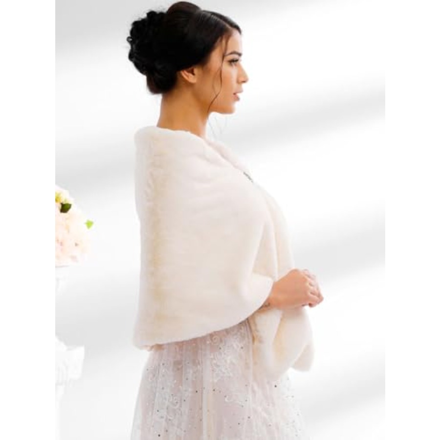 Bride Wedding Faux Fur Shawls  - đánh giá và giá Stole Wedding Shawl